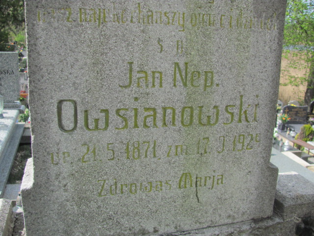 Jan Owsianowski 1871 Gniezno Bierzglinek - Grobonet - Wyszukiwarka osób pochowanych