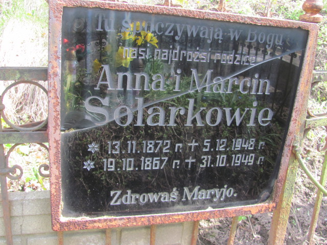 Anna Solarek 1872 Gniezno Bierzglinek - Grobonet - Wyszukiwarka osób pochowanych