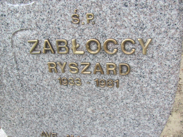 Ryszard Zabłocki 1932 Gniezno Bierzglinek - Grobonet - Wyszukiwarka osób pochowanych