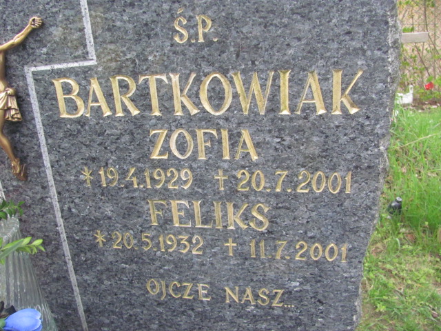 Feliks Bartkowiak 1932 Gniezno Bierzglinek - Grobonet - Wyszukiwarka osób pochowanych