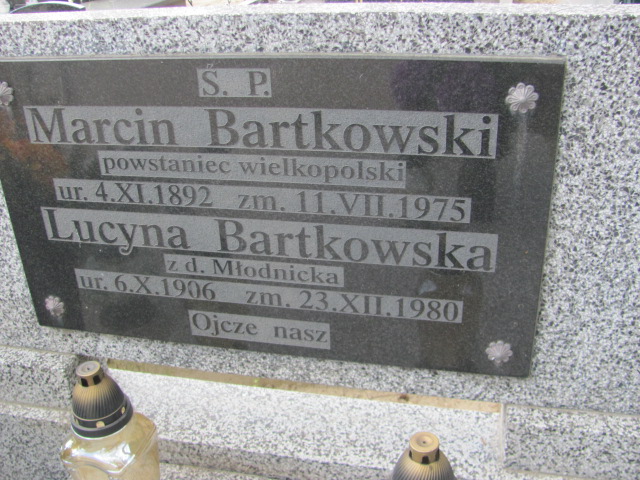 Marcin Bartkowski 1892 Gniezno Bierzglinek - Grobonet - Wyszukiwarka osób pochowanych