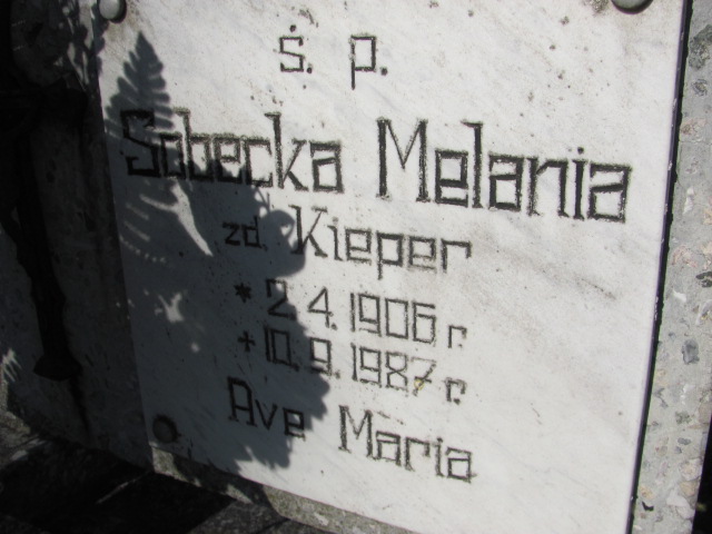 Melania Sobecka 1906 Gniezno Bierzglinek - Grobonet - Wyszukiwarka osób pochowanych