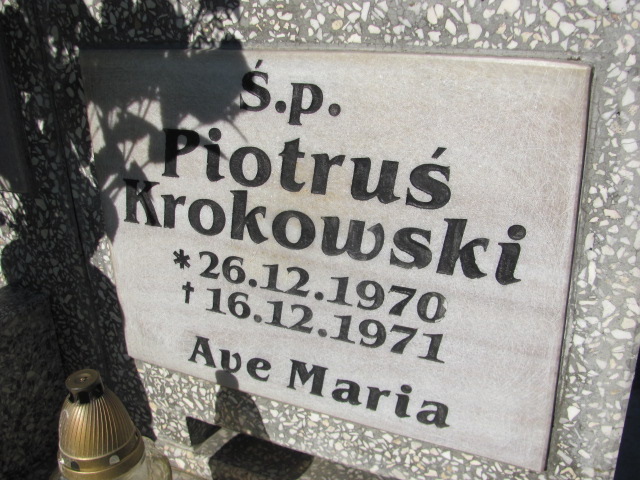 Piotr Krokowski 1970 Gniezno Bierzglinek - Grobonet - Wyszukiwarka osób pochowanych