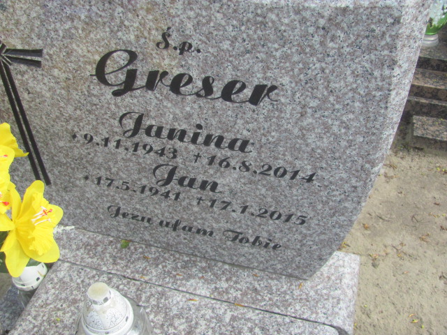 Janina Greser 1943 Gniezno Bierzglinek - Grobonet - Wyszukiwarka osób pochowanych