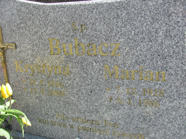 Krystyna Bubacz 1936 Gniezno Bierzglinek - Grobonet - Wyszukiwarka osób pochowanych
