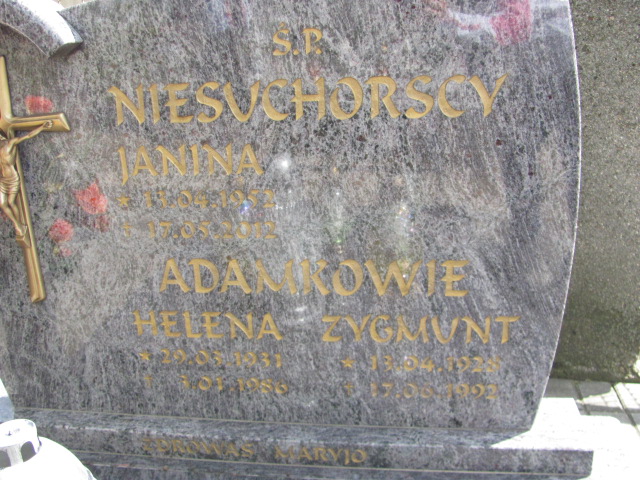 Janina Niesuchorska 1953 Gniezno Bierzglinek - Grobonet - Wyszukiwarka osób pochowanych