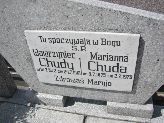 Wawrzyniec Chudy  1872 Gniezno Bierzglinek - Grobonet - Wyszukiwarka osób pochowanych