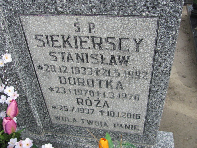 Stanisław Siekierski 1933 Gniezno Bierzglinek - Grobonet - Wyszukiwarka osób pochowanych