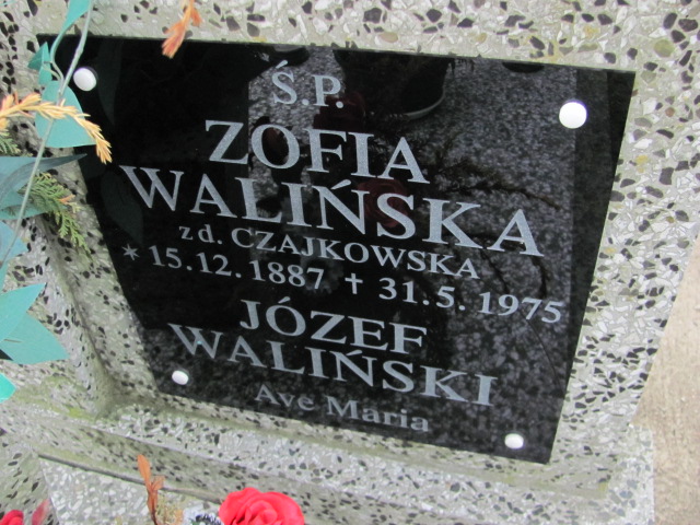 Zofia Walińska  1887 Gniezno Bierzglinek - Grobonet - Wyszukiwarka osób pochowanych