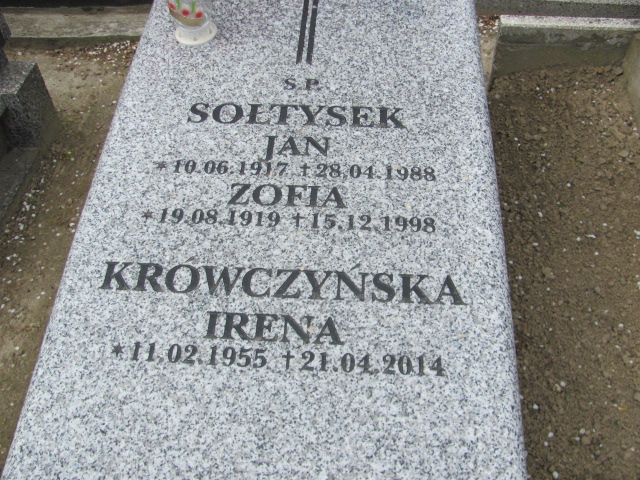 Zofia Sołtysek 1919 Gniezno Bierzglinek - Grobonet - Wyszukiwarka osób pochowanych