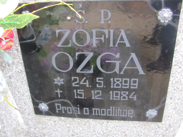 Zofia Ozga 1899 Gniezno Bierzglinek - Grobonet - Wyszukiwarka osób pochowanych